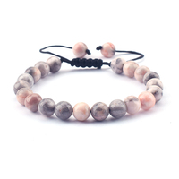 Vente en Gros Bracelets Macramé Tressés Ajustables Tendances en Perles de Pierre Naturelle et Cristal de 8 mm pour Hommes, Femmes, Symbole Chrétien