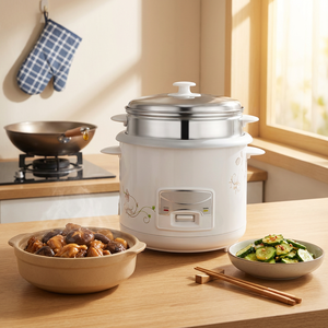 0.6L/1.0L/1.5L/1.8L/2.2L/2.8L Wholesale White Rice Cooker Multifunctional Rice Cooker Printed Flowers Low Sugar OEM/ODM KC02001 - Product Image 5