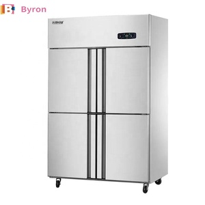 Byron Durable affichage à température unique congélateur commercial en acier inoxydable réfrigérateur quatre-six portes équipement de réfrigération vertical - Product Image 1
