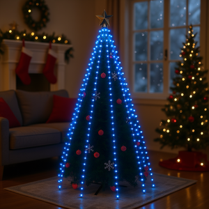 Christmas <b>Tree</b> Net Lights 300 LEDs Blue 118.1 In Christmas <b>Tree</b> <b>Lighting</b> - Product Image 2