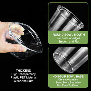 8/12/16/24/32/עוז מרק ברור מדליק מיכל מיכל ליאחסין עגול לחיות מחמד מיכל אחסון מזון חד פעמי עם כוסות קינוח - Product Image 4