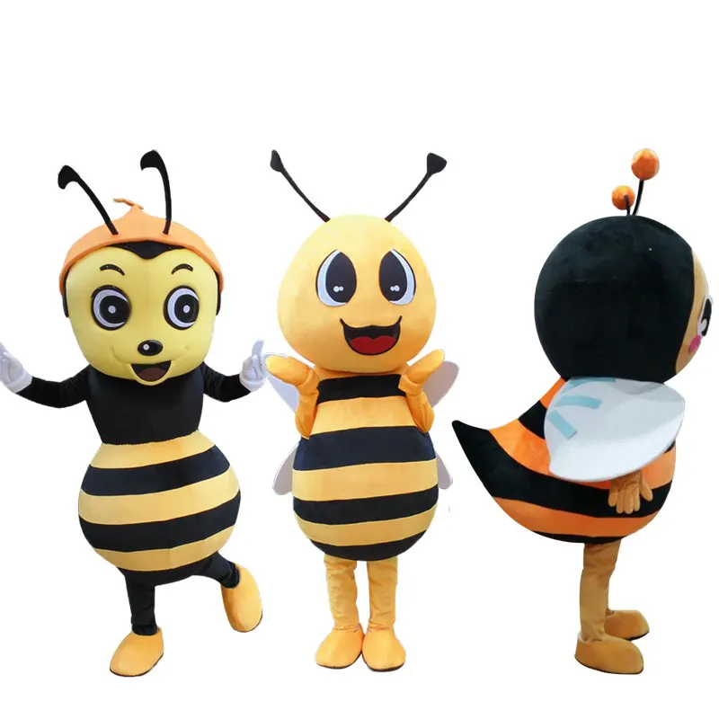 Ustom-Disfraz de Mascota de animal, disfraz de Mascota de abeja de actuación divertida con peluca