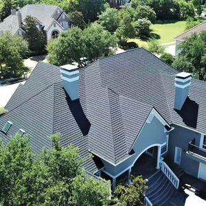 Klassische Metalldach platten-Stein beschichtetes, feuerfestes Holzkohle quadrat 16 "x 48" wind dicht für Schulen und Werkstätten - Product Image 6