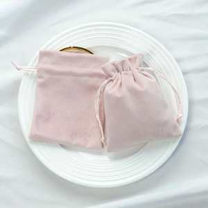 Customized Color Suede <b>Drawstring</b> Bag Luxury <b>Drawstring</b> <b>Pouch</b> Super Soft Dust Cosmetic Packaging Bag for Jewelry Portable - Product Image 3