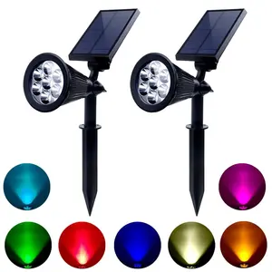 Éclairage extérieur d'extérieur Luces Exteriores Solar Landscape Lawn Led Spot Light Solar Garden Light Solar Focus Spotlight