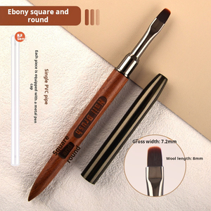 Wooden Handle Nail Brush Big Square Round Head Phototherapy <b>Builder</b> Gel Pen Custom Logo Salon Manicure Nail Art Brush - Product Image 6