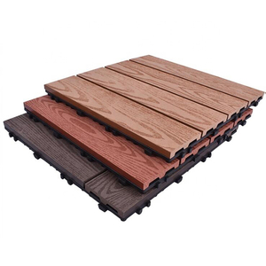 Piastrelle Composite WPC Impermeabili a Incastro Stile Moderno per Pavimentazione Esterna Patio Design Spazzolato in Legno Plastica - Product Image 4
