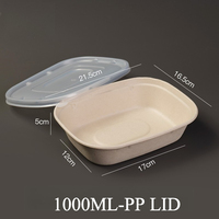 Vente en gros de boîtes en papier pour salades, sushis, repas rapides, contenants alimentaires biodégradables en matériaux recyclés de 1000 ml