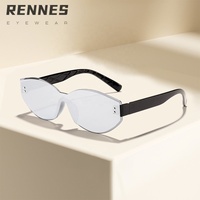 Vente en gros de lunettes de soleil d'extérieur Rennes ZY801 à monture noire ovale simple pour hommes et femmes avec lentilles optiques UV400 personnalisées