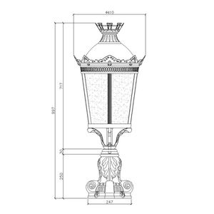 Die-cast nhôm cột đèn không thấm nước ngoài trời phong cách Châu Âu Tường Đèn cửa cột đèn - Product Image 4