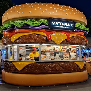 Superbe rue magasin Art déco moderne en fibre de verre géant en forme de hamburger Sculpture design accrocheur <span class=keywords><strong>dessin</strong></span> des foules - Product Image 2