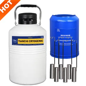 Yds6 Cel Opslag Cryogene Dewar Vloeibare Stikstof Fles Fles Kleine Capaciteit 6l 10 Liter Vloeibare Stikstof Sperma Tank