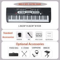 Nuevo Teclado de Piano Electrónico 2025, Sintetizador, Instrumento Musical, Teclado con Iluminación, Órgano Electrónico de 61 Teclas