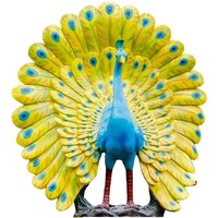 Statue de Phénix en Résine Plaqué Or Faite à la Main, Sculpture Chinoise Feng Shui Durable de la Marque Moshan, Objet de Collection de Luxe pour la Maison
