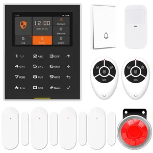 Staniot Tuya Smart H500/2G Wireless WiFi Home Burglar Alarm System Kit with Wired Siren and Doorbell Support Two-way Voice Call