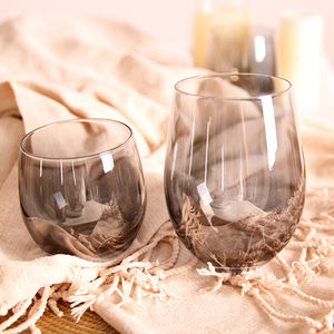 Macchina di alta qualità soffiato rotondo fumo grigio estetica all'ingrosso <span class=keywords><strong>caffè</strong></span> personalizzato succo di acqua tazza di vetro - Product Image 5