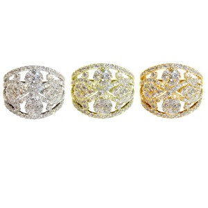 Offres Spéciales – Bague de Fiançailles, de Mariage ou d'Anniversaire en Or Blanc Massif 18 carats avec Diamant Taille Brillant de Haute Qualité et Sertissage en Grappe Pavé - Product Image 4