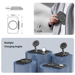 <span class=keywords><strong>Cargador</strong></span> Inalámbrico Magnético Plegable <span class=keywords><strong>3</strong></span> <span class=keywords><strong>en</strong></span> <span class=keywords><strong>1</strong></span> de 15 W, el Más Vendido del 2024, con Soporte para Auriculares, Reloj Inteligente y Teléfono Móvil - Product Image 1
