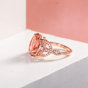 Anillo de Zirconia cúbica de corte ovalado chapado en oro rosa de lujo CZ 925 anillo de plata para mujer joyería boda - Product Image 3