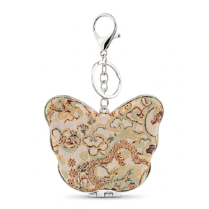 Espejo Compacto de Bolsillo con Forma de Mariposa Verde, Tela Brocada, Estilo Chino, Espejo de Maquillaje de Seda, Logotipo Personalizado - Product Image 1