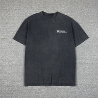 T-shirts en gros unisexes en coton doux, streetwear, manches courtes, vintage, 300 g/m², effet délavé à l'acide