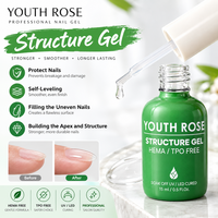 YOUTH ROSE 15ml Gel UV de Construction Sans HEMA Sans TPO pour Ongles, pour la Construction de l'Apex et la Remplissage des Inégalités, pour Salons de Beauté
