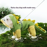 Imperméable pour chien à quatre pattes sur le thème des dinosaures 3D, imperméable, avec visière transparente, pour Golden Retriever et grands chiens