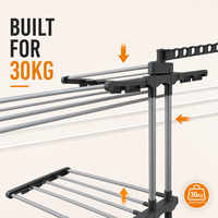 Séchoir à linge pliable et extensible en métal Dreamland pour la maison, gain de place, vente en gros