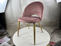Chaise de salle à manger en velours de luxe, chaise de restaurant nordique en métal de haute qualité pour projets hôteliers et salons, vente en gros
