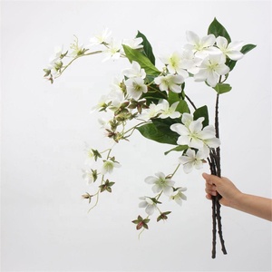 Flor de Jazmín Artificial Impresa en 3D al por Mayor para Decoración de Bodas y Hogar, Guirnalda de Flores Artificiales de Jazmín de Seda Blanca y Rosa Malus Spectabilis - Product Image 3