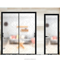 Porte coulissante en verre trempé double, résistante aux ouragans et à la prévention des incendies, pour extérieur, appartement, villa, centre commercial, salle, école, salle à manger