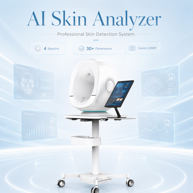 Professional Grade Skin Analyzer Machine AI Deep Learning 8 Intelligent Images 30 Plus Detection Dimensions Medical Clinic