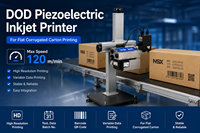 Imprimante jet d'encre piézoélectrique DOD 120 m/min haute résolution pour le codage des boîtes en carton, machine pour la logistique d'emballage et la ligne de production