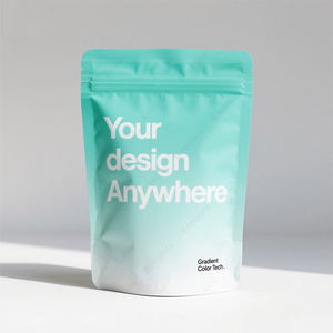 Pochette d'impression personnalisée pour stratification biodégradable Impression numérique en plastique debout avec fermeture à glissière Imprimé personnalisé Pochette à fermeture éclair de haute qualité - Product Image 1