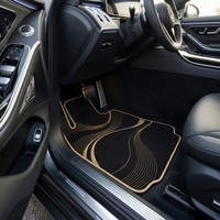 Tapis de sol de voiture noir et or 3D toutes saisons, tapis auto imperméables antidérapants, ensemble complet sur mesure