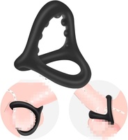 Anillo para Pene de Silicona Negra para Hombres, Elástico, Ecológico, 100% Impermeable, Retrasa la Eyaculación, Ejercicio Sexual, Fundas para Pene