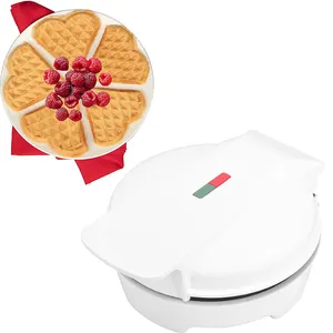 2022 New Design Commercial Makes 5 Heart Shaped Bubble Waffles Easy Cleanup Heart Waffle Maker