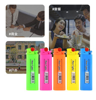 Briquet à gaz en plastique jetable AC357, logo de mode personnalisé de couleur unie, style de grillon mince