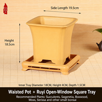 Pot Bunga Resin untuk Penggunaan di Taman, Pot Minimalis Gaya Cina dengan Banyak Lubang Drainase, untuk Tanaman Anggrek Daun Kecil Merah