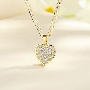 Collar con Colgante de Corazón de Latón Chapado en Oro de 18K con Circonita Cúbica Blanca Aaa, Joyería de Moda al por Mayor para Mujer - Product Image 3