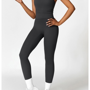 Ensemble de yoga pour femmes de haute qualité, vêtements de sport, logo personnalisé, tissu OEM - Product Image 4