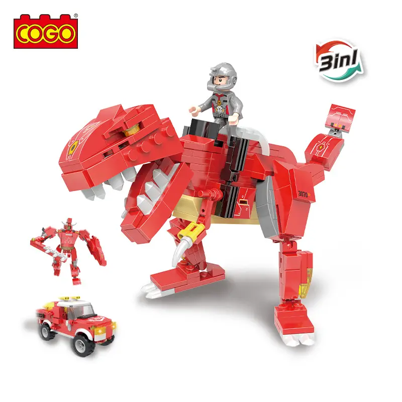 COGO 3 in 1 Educational 262 PCS Dinosaur Robot Truck Transform Building Blocks Toys for kids