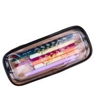 Étui à crayons pour enfants en PVC transparent imprimé sur mesure avec fermeture éclair