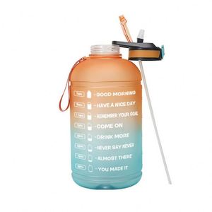 Bouteille d'eau personnalisée en gros de haute qualité 3,78 L, couleur dégradée, sans BPA, en PETG, avec paille, pour le sport et l'exercice, écologique - Product Image 2