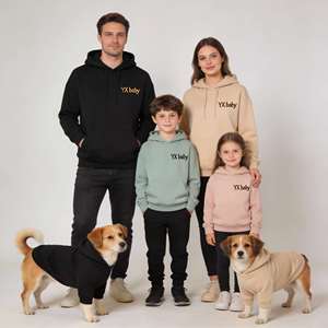 OEM ODM 100% coton French Terry, sweats à capuche pour chien tendance, pull brodé, vêtements pour animaux de compagnie, <span class=keywords><strong>sweat</strong></span> à capuche à fermeture éclair quart de tour assorti au propriétaire, <span class=keywords><strong>sweat</strong></span> à capuche pour garçon - Product Image 4