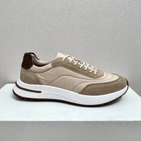 Chaussures de course classiques tendance pour hommes en cuir véritable et maille respirante, antidérapantes et légères, nouvelle collection été 2026