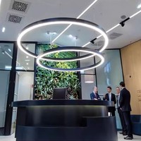 Lampes suspendues LED carrées de petite taille pour usage commercial, avec profil en aluminium, lampe de plafond ronde suspendue pour l'éclairage des gymnases et des bureaux