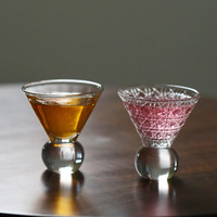Mini verre à cocktail de petite capacité, verre à shot, tasse à Baijiu, tasse exquise pour dégustation de thé, verre à boisson de 50 ml, verre ordinaire léger