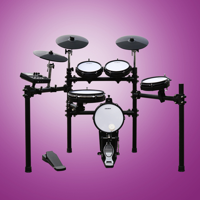 Electric Drum Set 5-Piece 12-Inch Snare Drum All Mesh Aluminum Construction with MIDI and USB Connectivity