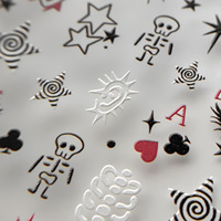 Autocollants pour ongles Halloween Horror Dark Gothic, nouvelle arrivée, décorations pour ongles, autocollants adhésifs pour ongles, vente en gros d'usine